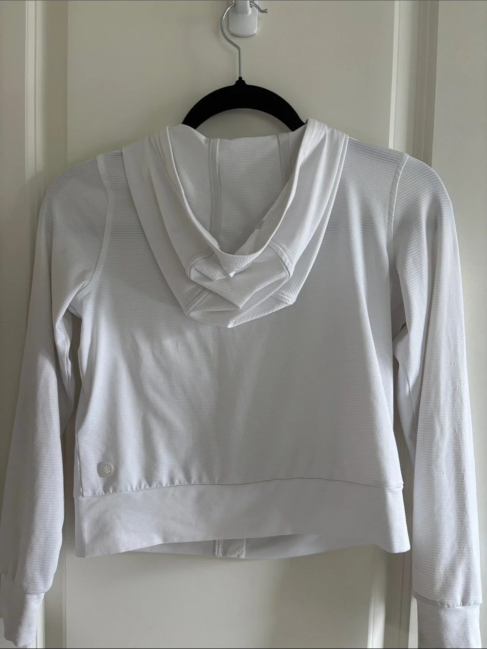 Athleta Girl White Full-Zip Lightweight Hoodie Jacket